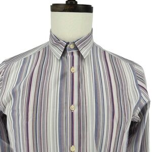 Ben Sherman Mens Button Down Shirt M Multi Color Striped Mod Indie Smart Casual